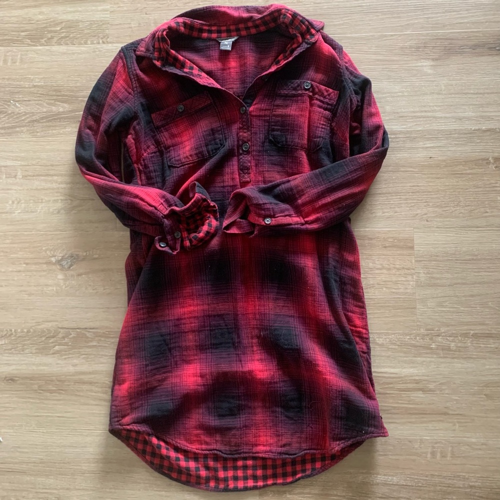 Eddie Bauer Plaid Flannel Dress - size 8